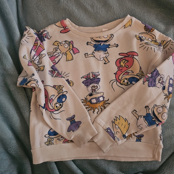 Nickelodeon Other - Nickelodeon Cream Cartoon Sweatshirt